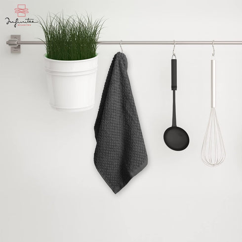 Infinitee Xclusives 100% Cotton Kitchen Towels, 15x25 Inch Ultra Soft Tea Towel, Super Absorbent Terry Dish Towels