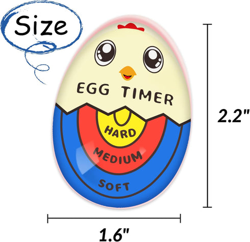 1 1 Lasubst Egg Timer that Goes in Water for Soft Medium Hard Boiled Eggs, Red Tricolor