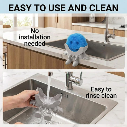 Generic 3D Countertop (1, Creative Hanging Sponge Holder with Drainage/Traceless Glue, Printing Funny Sponge Holders