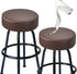 FUANGUI Bar Stool Covers Round Set of 2, Waterproof PU Bar Stool