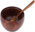 Solid Wood Jar Seasoning Pot with Spoon and Lid for Kitchen Storage Organizer