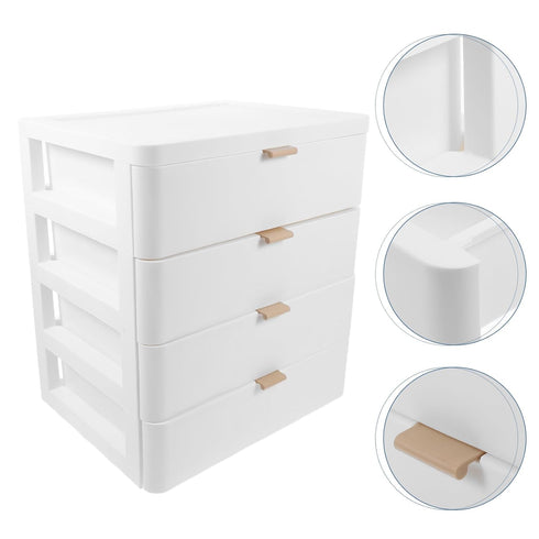Lurrose Drawer Vanity Organizer, Compact Storage Box with 4 Drawers for Makeup, Office, Dorm, Desk