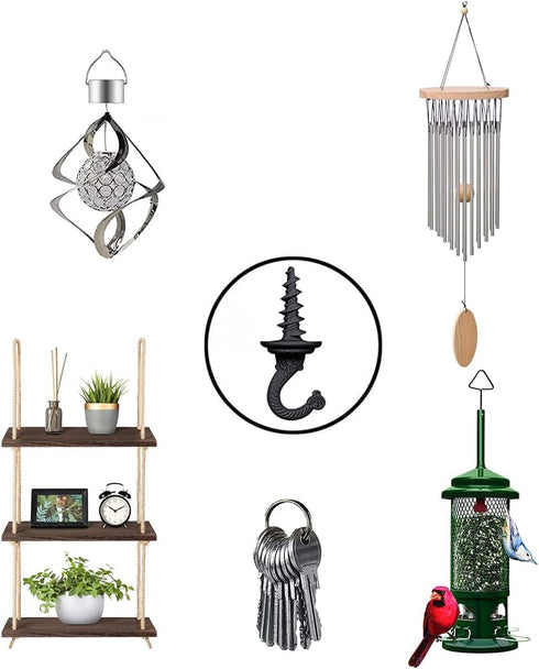 OBSTKUCHEN 6 Pack, Heavy Duty Ceiling & Wall Mount Hangers, Swag Style Drill-in Hooks for Hanging Plants, Chandeliers