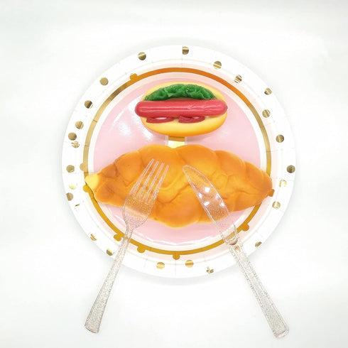MaitianGuyou 1st Birthday Girl Decoration, Baby Shower Party Supplies Disposable Tableware Set for 20 Guests