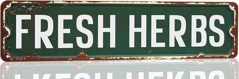 HENOVAL Fresh Herbs Sign Herb Garden Signs Vintage Tin Metal Signs For Home
