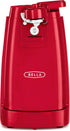 BELLA Multifunctional Electric Can Opener and Knife Sharpener, Red, Stainless Steel Blade, Removable Cutting Lever,
