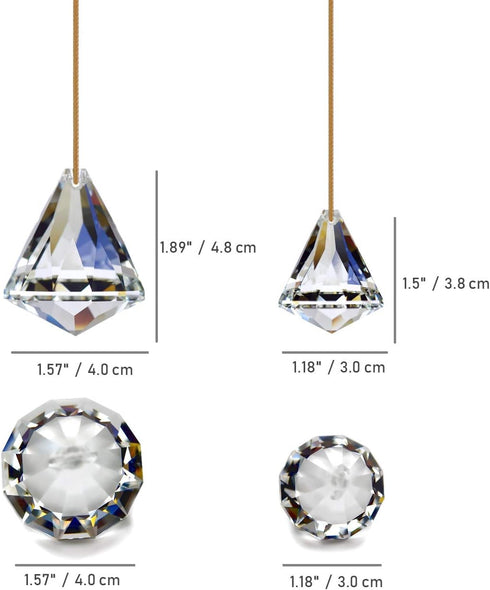 K9 30/40mm Pack 7 Top Crystal Ball Prism Diamond Suncatcher for Window Hanging Chandelier Prism Rainbow Maker, Feng