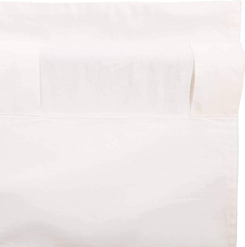 Simple Life Flax Antique White Farmhouse Valance, 16"x72", Cotton Linen Blend with Rod Pocket and Hanging Loops