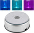 LED Colorful Lighted Display Base, Unique Rotating Crystal Stand Holder with AC US Adapter, Silver