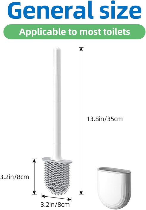 FLDAM Set,Rv Silicone Toilet Brush,Toilet Bowl Brush,Toilet Brush and Holder Toilet Cleaner Brush Wall Mounted