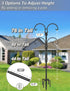 5 76 Inch Hummingbird 1 Pack Outdoor Double Shepherds Hook with Prong Base, Adjustable Heavy Duty Two Sided Bird Feeder