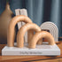 3-Piece Set Natural Arches Home Decor Aesthetic Shelf Objects, Coffee Table, and Bookshelf Accent, Japandi Modern