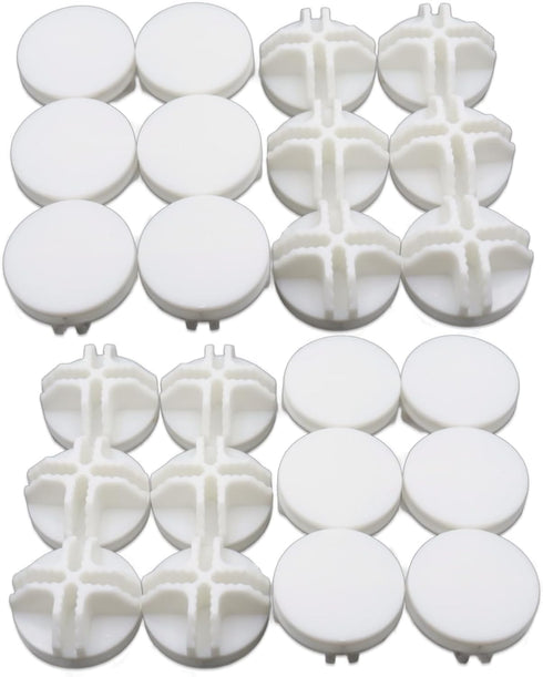 24-Pack Plastic Grid Organizer Connectors for Modular Closet Storage, White Wire Cube Connectors with 1.42" OD