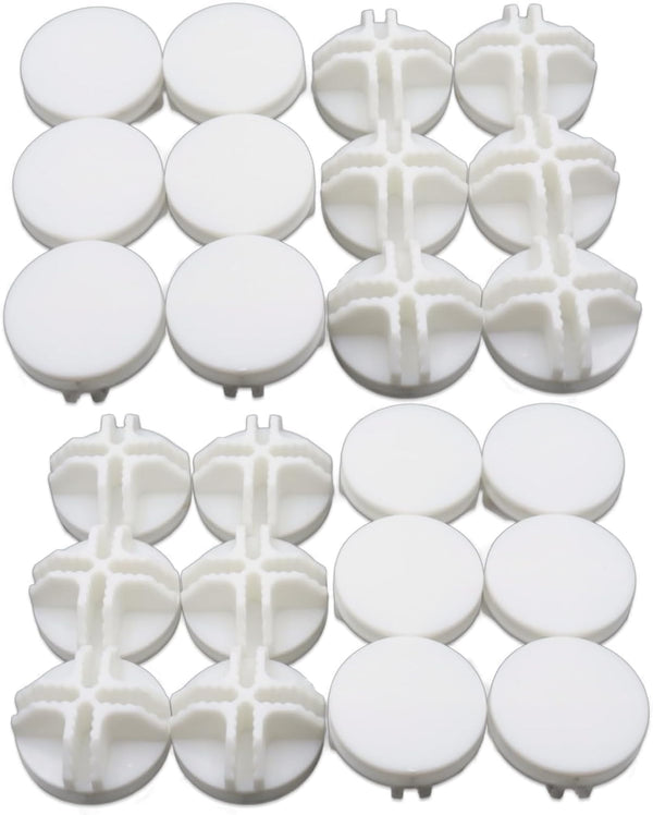24-Pack Plastic Grid Organizer Connectors for Modular Closet Storage, White Wire Cube Connectors with 1.42" OD