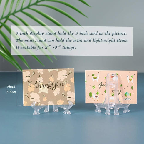 Artliving 3" Clear Plastic Stand Cookie Holder Display Stand, 24 Pack Place Card Holder Easels