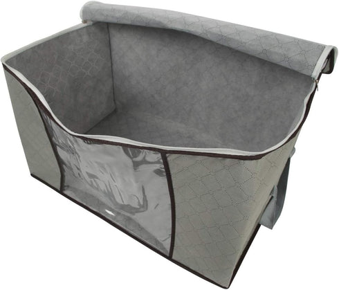2 Pack Foldable Large Storage Bags, 28 x 20 x 12 inch for Comforter Quilt Blanket Clothes with Clear Window & Handles