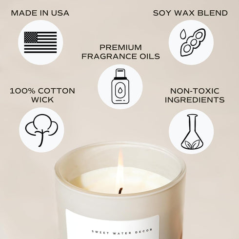 Sweet Water Decor Rose Candle, Jasmine Candle with Pink Peppercorn Scent, 100% Cotton Wick, 40 Hours Burn Time
