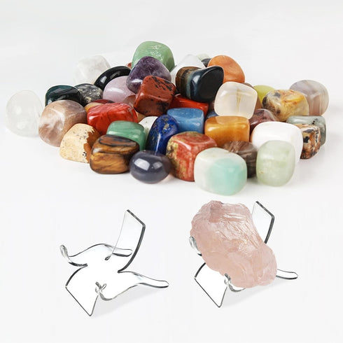 Rock Display Stand, Clear Easel Stands Pedestal for Geodes and Mineral Collectibles, 3 Sizes 36 PCS