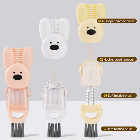 4 in 1 Cup Lid Cleaning Brush, New Crevice Cleaning Brush, Multifunction Bottle Brush, Portable Gap Cleaner (3pcs)