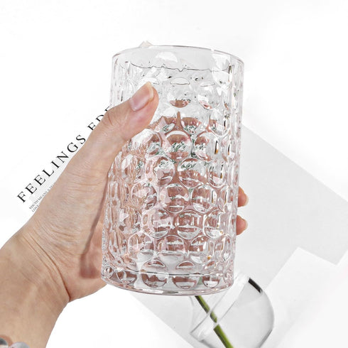 Tonxus Set, 11oz Set, Countertop Bathroom Toothbrush Holder Clear Glass Toothbrush Holder and Bathroom Tumbler Cup