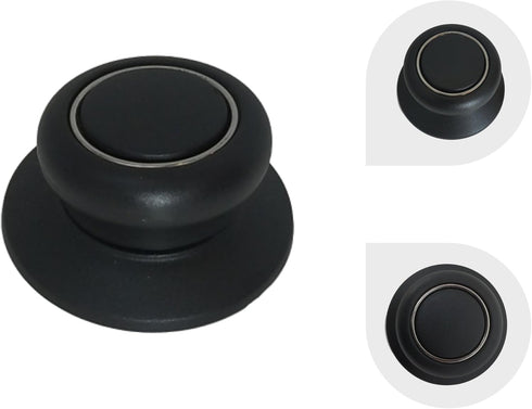 Cookware Universal Replacement Lid Knob, Heat Resistant Bakelite Kitchen Pot Lid Handle, Black w/Silver Lining (1)