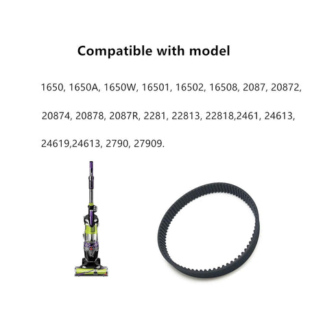 Replacement Belt for Bissell Pet Hair Eraser Vacuum, Compatible with Model 1650A, 24613, 20874, 27909, 2 Pack