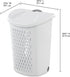 Generic White Wheeled Plastic Laundry Hamper Adult-Sized Rolling Basket With Handles For Home & Dorms