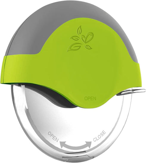 Green Pizza Cutter Wheel with Protective Blade Cover, Super Sharp Ergonomic Rubberized Grip, Stainless Steel