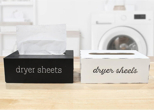 AuldHome Farmhouse Dryer Sheet Dispenser (Black) - Enamelware Fabric Softener Sheet Holder for Countertop Laundry Room.