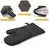 IXO 6Pcs Oven Mitts and Pot Holders, 500? Heat Resistant with Soft Cotton Lining and Non-Slip Silicone Surface