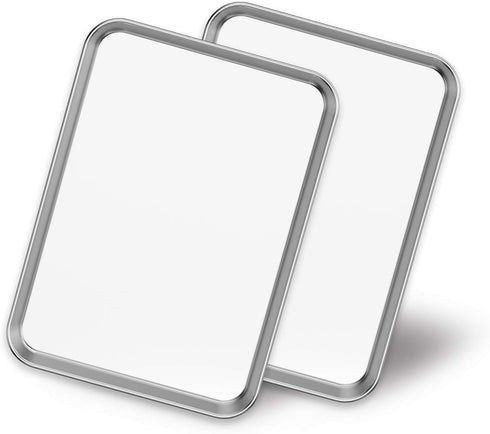 Baking Sheets 2 Pieces, Bastwe Stainless Steel Cookie Sheet, Rectangle Size 9 x 7 x 1 inch, Easy Clean