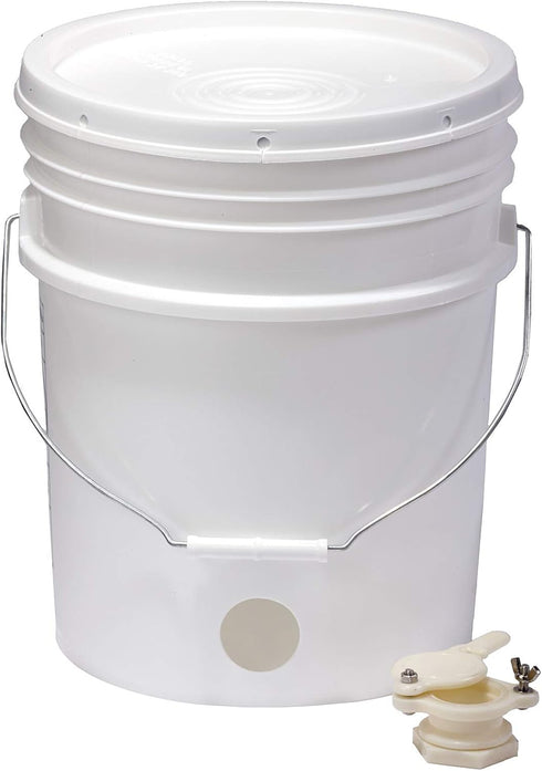5 Little Giant Plastic Honey Bucket with Gate | Beekeeping Supplies | Honey Extractor Equipment | Assembled in USA |