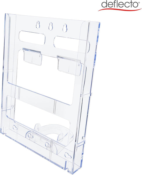Deflecto Lit Loc Interlocking Magazine Holder - Clear, 11-1/4" x 9” x 1-1/4" (772001)