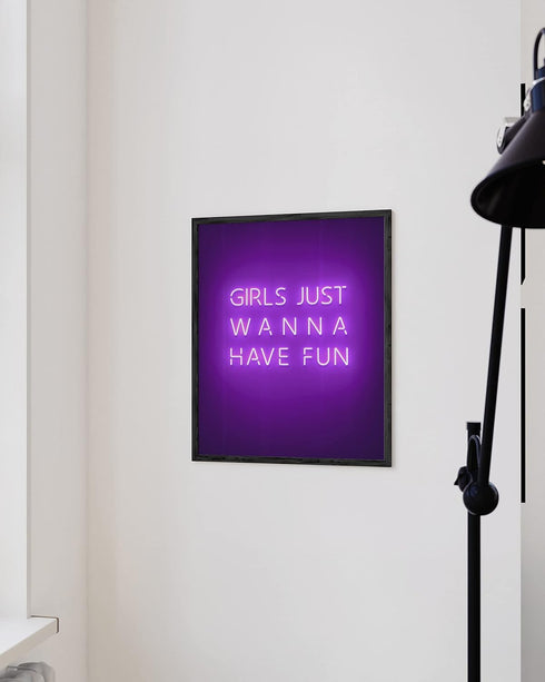 HAUS AND HUES Purple Pictures Wall Decor - Wall Art for Bedroom Aesthetic, Neon Posters for Teen Girl Bedroom UNFRAMED