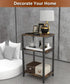 Tigerden 3 Tier Side Table, Heavy Duty End Table with Shelves, Narrow Nightstand for Small Spaces, Record Player Table