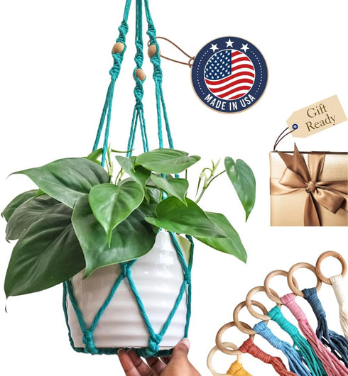 Macrame plant hanger 3ft beaded plant hanger for pots 4-8 for live