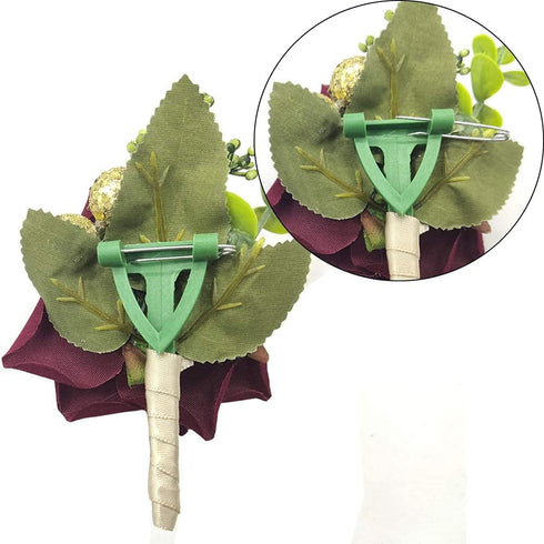 Arlai Wedding Prom Corsage and Boutonniere Set, Artificial Flower Rose Wrist Corsage with Ribbon Bracelet
