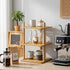 2Pcs 3-Tier Counter, Countertop (2, 3Tier-Large-6.7"H) Cabinet Organizer Shelf - Bamboo Corner Rack for Kitchen Cabinet