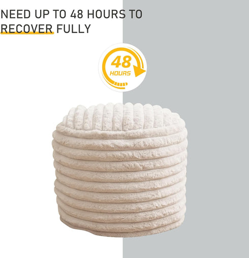 Homlazeezy 20 15 Inch Pouf Ottoman Stuffed Round for Foot Rest, Faux Fur Poufs with Foam Chunk Filling, Storage Ottoman