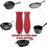 2 Pack Silicone Pan Handle Sleeve, Heat Resistant Cast Iron Skillet Handle Covers for Kitchen Cookware (Red)
