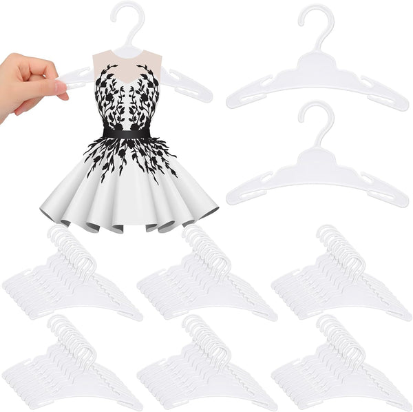 Soulchen 50 Pcs Doll Clothes Hangers for 18 Inch Dolls, White Plastic