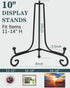 Iron Display Stand 10 Packs, 10 Inches Plate Stand for Photo, Black Foldable Easel Holder for Frame, Artwork,