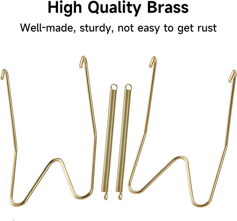 10 Piece Plate Hangers, 10 Inch Invisible Brass Wall Plate Hangers with 12 Piece Wall Hooks