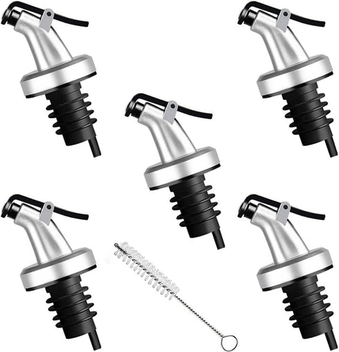 Auconda 5 Pack Oil Spouts, Olive Oil Vinegar Bottle Stopper Dispenser with Tube