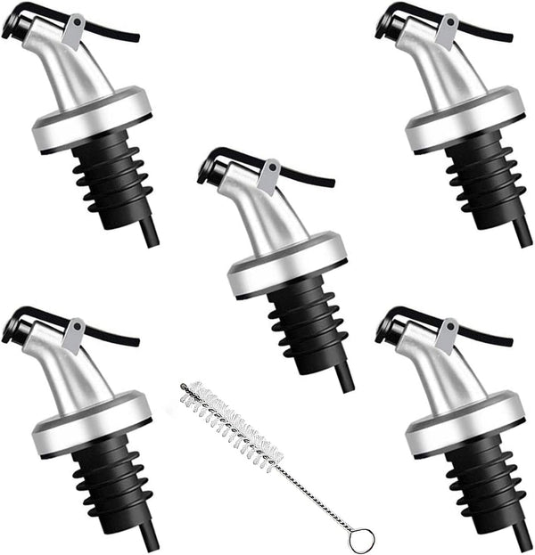 Auconda 5 Pack Oil Spouts, Olive Oil Vinegar Bottle Stopper Dispenser with Tube