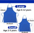 Kids Adjustable Cotton Apron and Chef Hat Set, Blue Kitchen Bib Aprons for Cooking Baking Painting