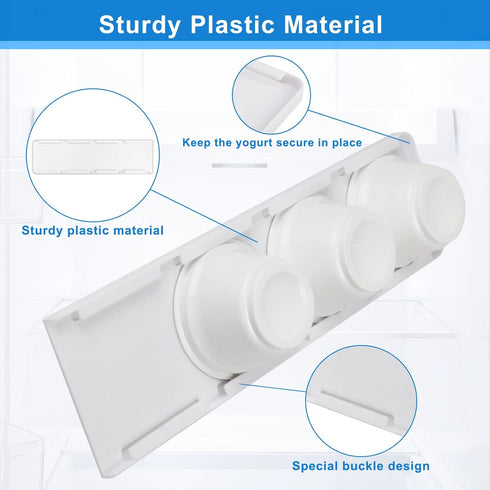 4 3.75 inch, 1 Pack Yogurt Organizer for Fridge, Yogurt Holder for Refrigerator Greek and Vegan Yogurt Organizer Slider