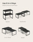 SONGMICS Set of 4 Cabinet Organizer Shelves, Stackable Kitchen Storage, Spice Rack in Ink Black and Ebony Black