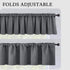 MIULEE Blackout Valance Rod Pocket Thermal Insulated Window Treatment Tiers, 42 x 18 Inches, Grey