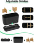 Black Bamboo Toothbrush Holder, Electric Kids Toothpaste Organizer with Drainage for Bathroom Countertop Storage